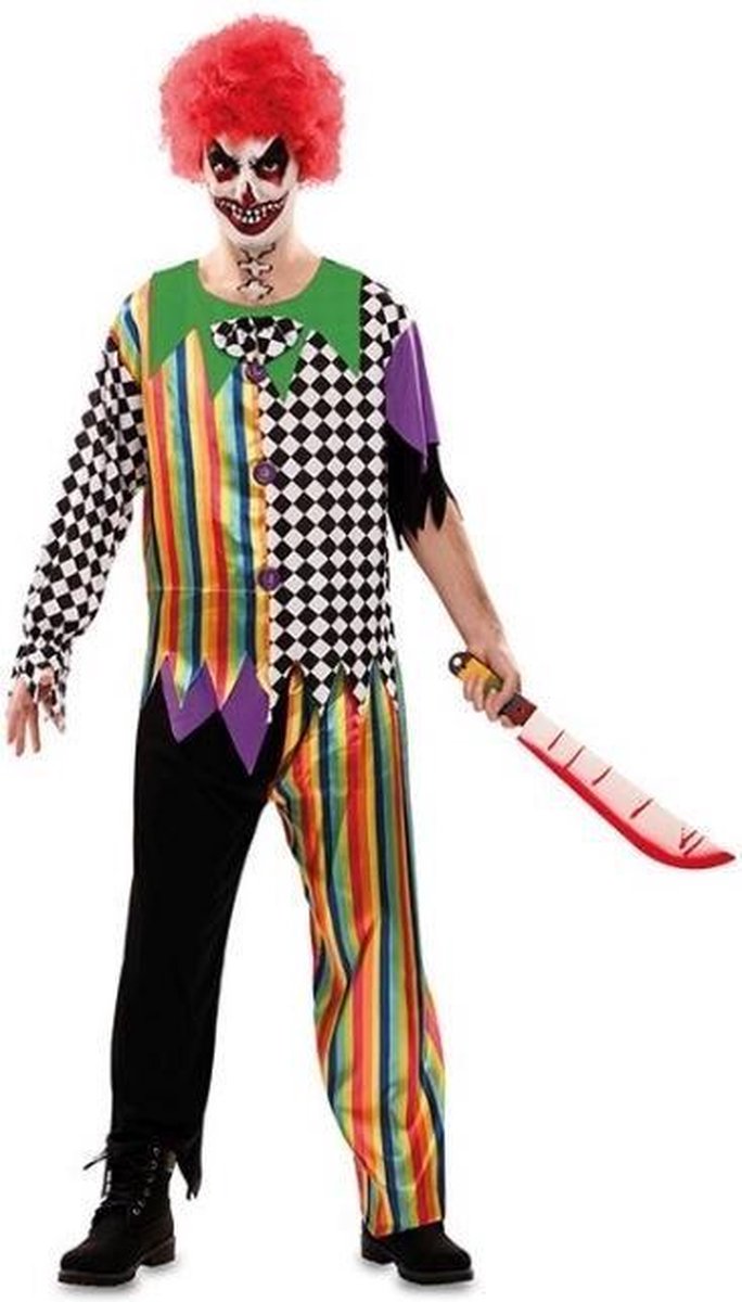 Witbaard Verkleedpak Scary Clown Polyester Zwart/wit Maat S
