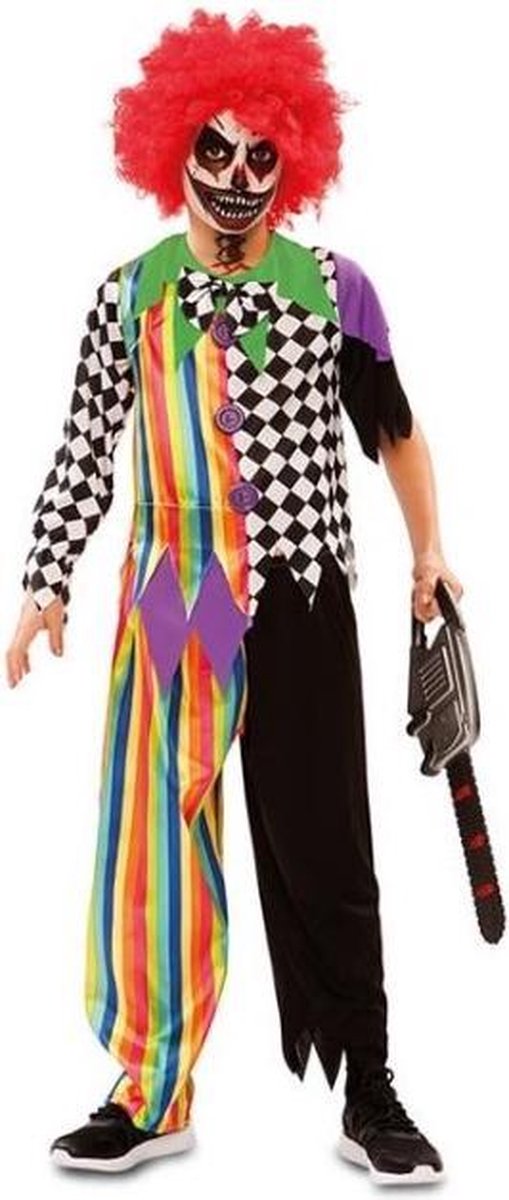 Witbaard Verkleedpak Scary Clown Polyester Zwart/wit Mt 140-152