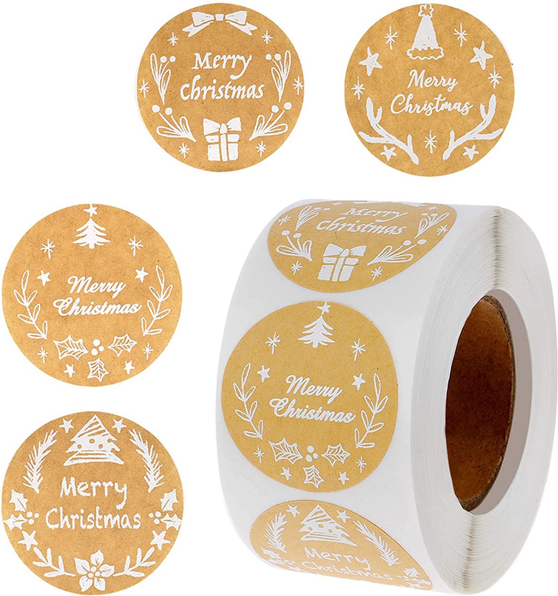 Without Lemon - Kerststickers 2023 - 500 stuks - Sticker size: 2.5cm - Klein - Kerst - Cadeau - Versiering - Verpakking