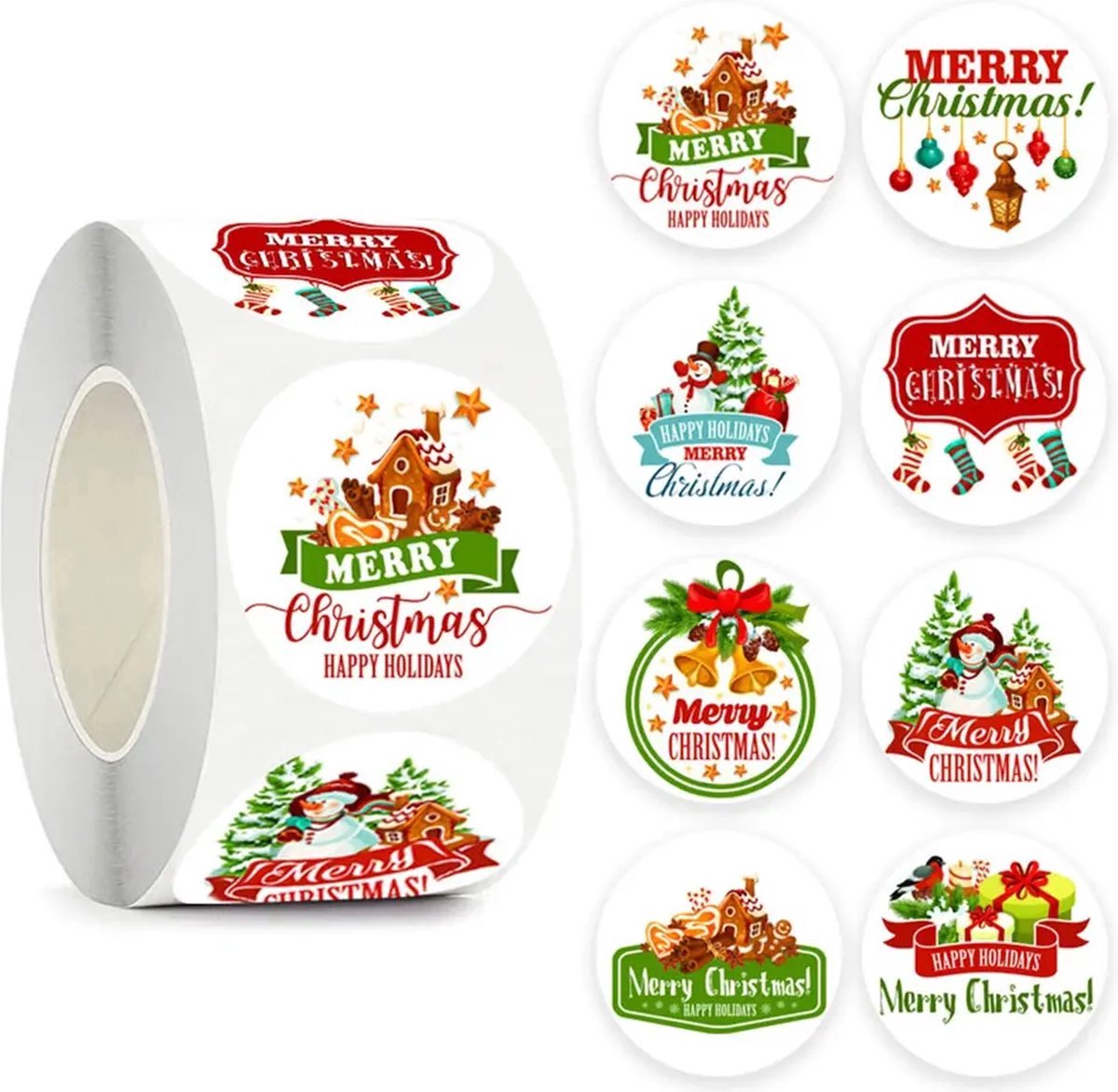 Without Lemon - Kerststickers 2023 - 500 stuks - Sticker size: 3.8cm - Groot - Kerst - Cadeau - Versiering - Verpakking