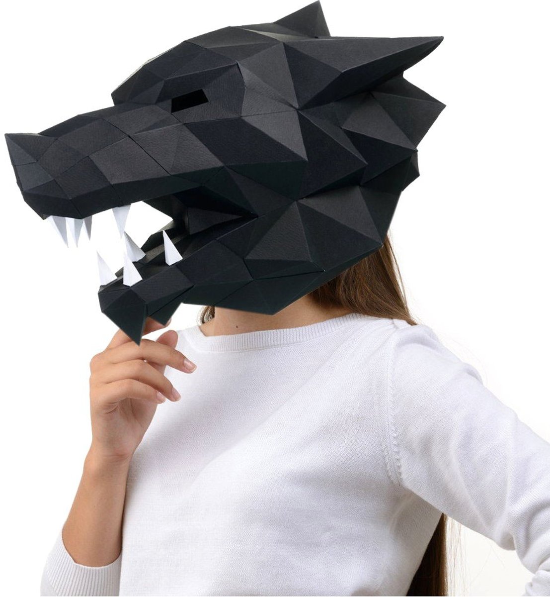 3D Papercraft Wolf Masker