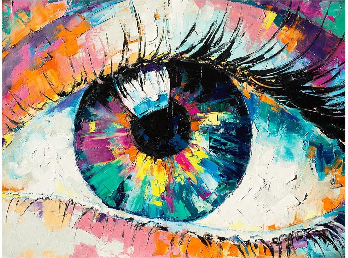 Wizardi Daimond Painting Rainbow Eye 40*30 cm  Vierkante Steentjes