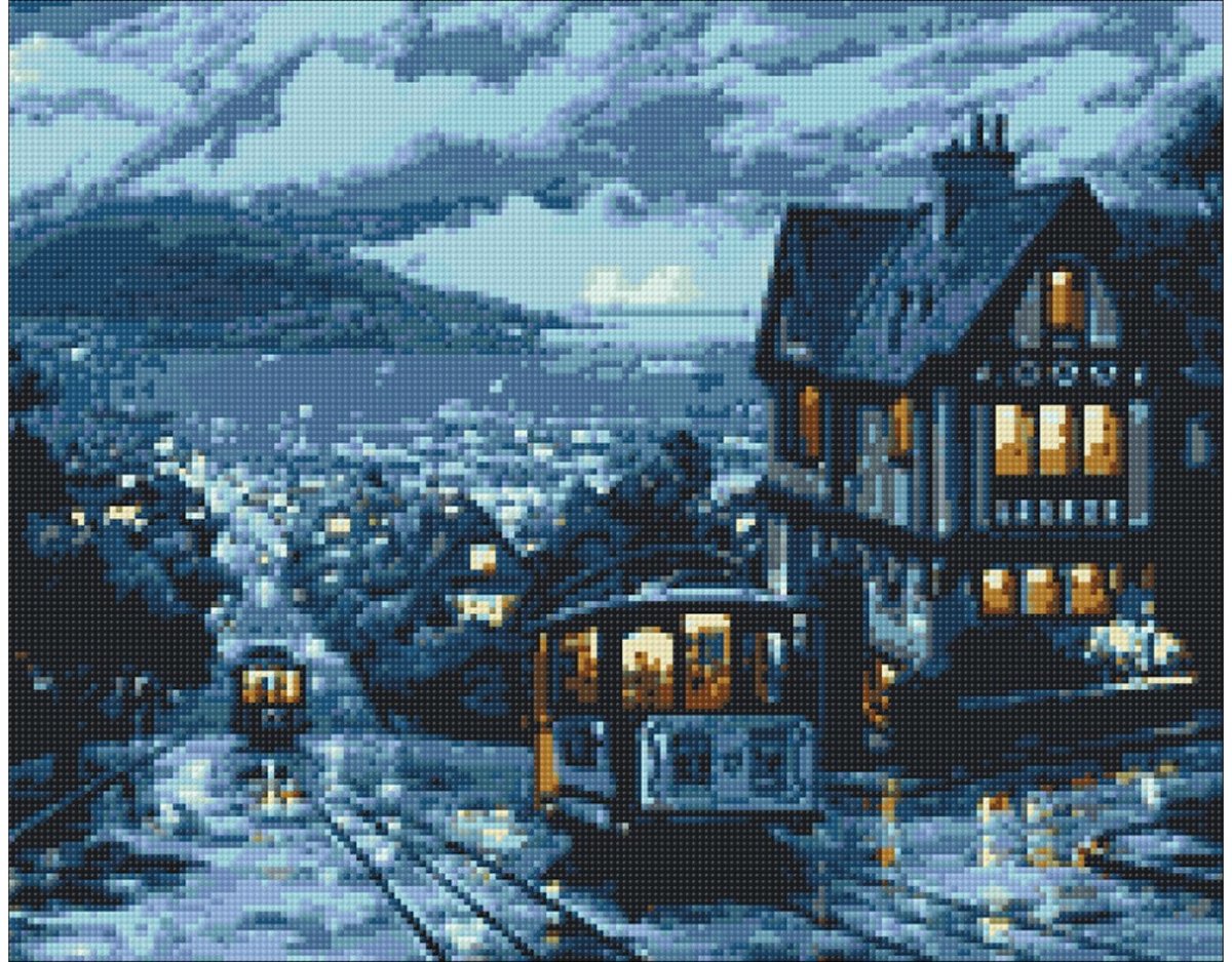   Diamond Painting Kit Night Tram WD104