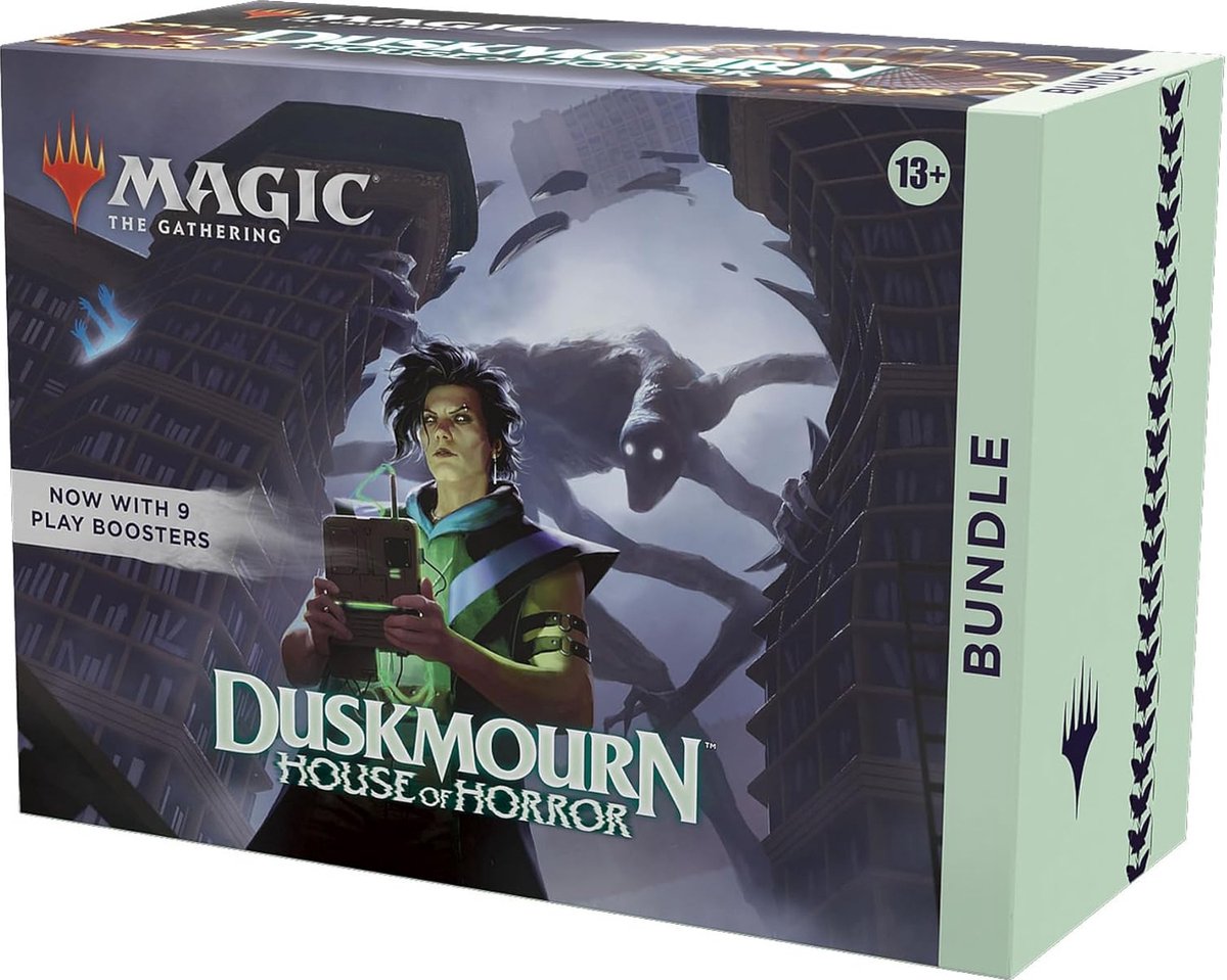 Magic The Gathering - Duskmourn: House of Horror Bundle (9 Play boosters, 30 land cards & accessories)
