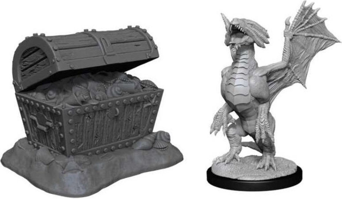  : Dungeons and Dragons - Nolzurs Marvelous Miniatures - Bronze Dragon Wyrmling and Treasure