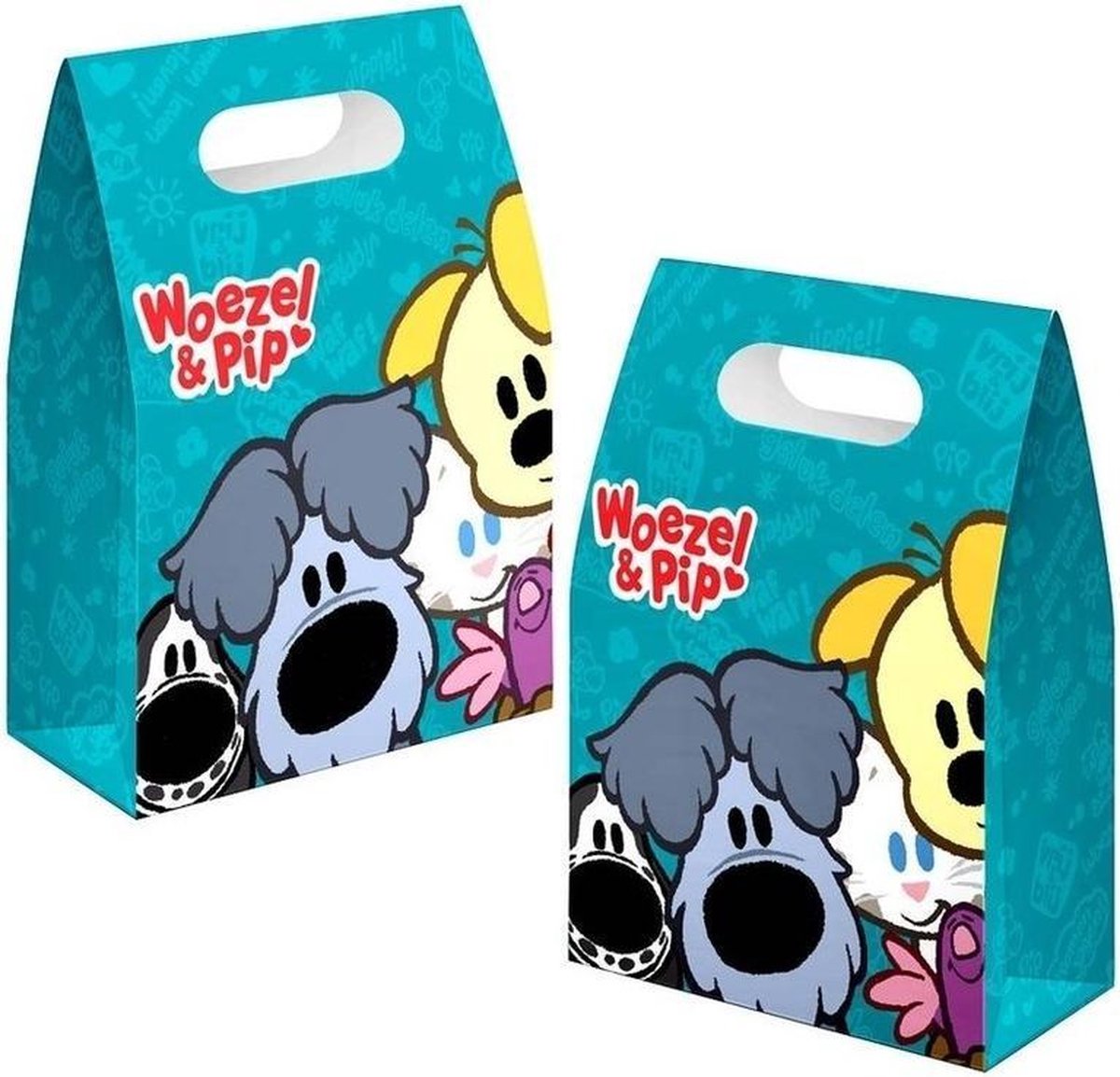 16x stuks Woezel en Pip themafeest feestzakjes/traktaties/snoepzakjes/uitdeelzakjes - Kinder verjaardag