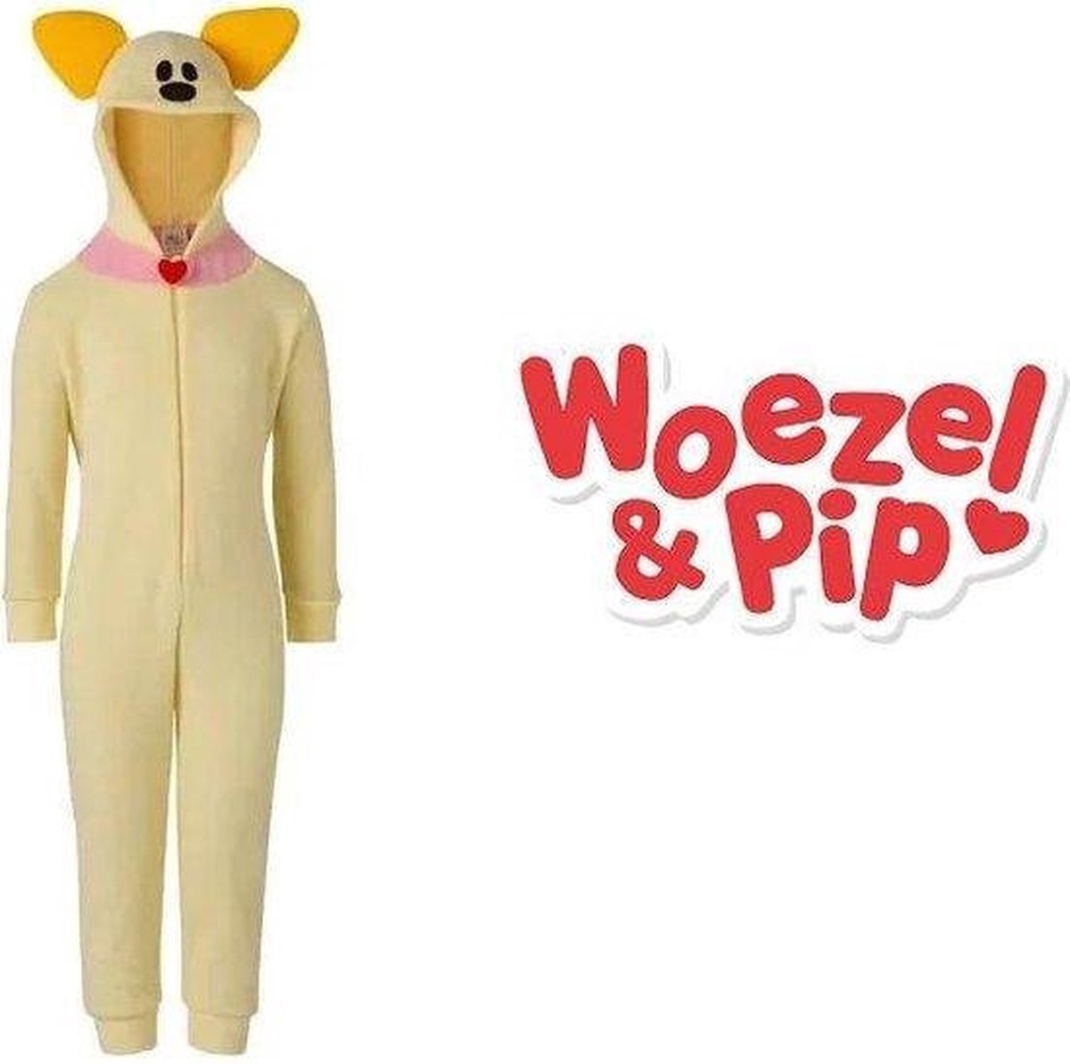 Onesie Pip van Woezel & Pip - Pyjama - Verkleedkleding - Kinderpyjama - Jongens & Meisjes - Maat 116/122
