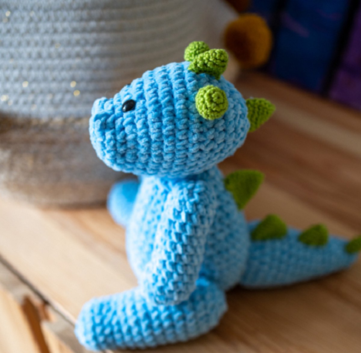 Haakpakket dino Dex blauw