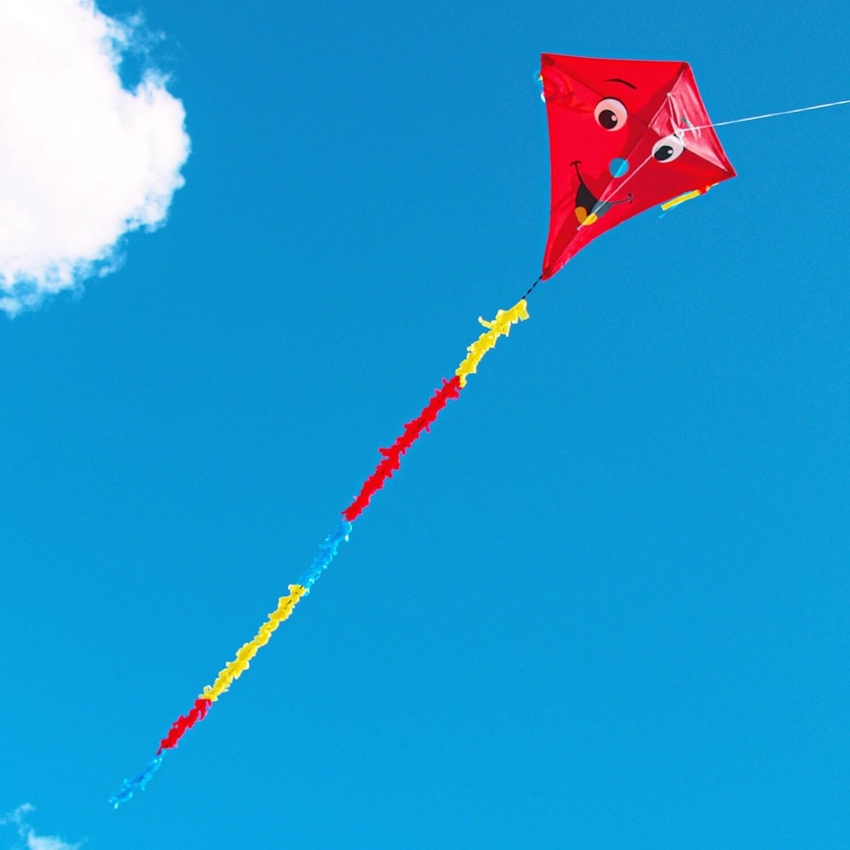Kindervlieger Wolkensturmer Eddy Smile Red 1173 Rood 75 x 75 cm