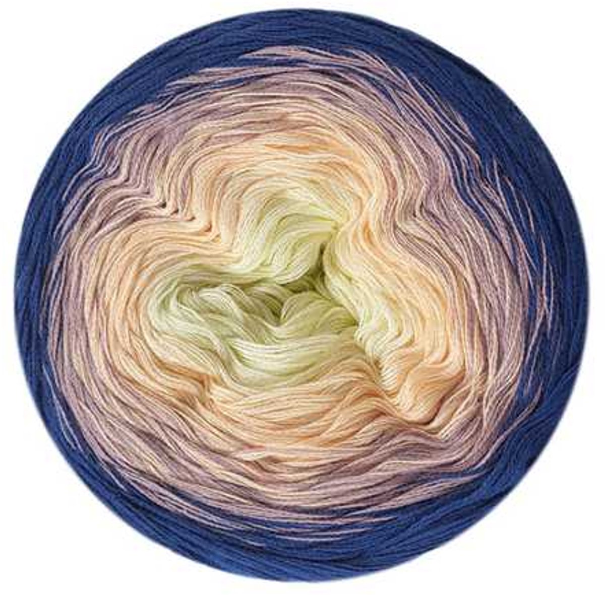 Wollbiene Aura Cotton Verloopgaren - Breien & Haken - 200 Gram - Looplengte 800 meter - Blauw/Lila/Abrikoos/Roomwit - 805