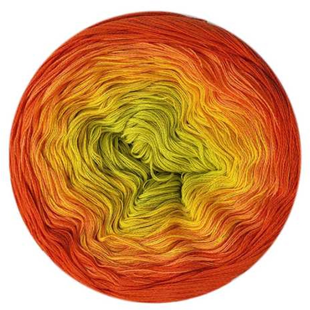 Wollbiene Aura Cotton Verloopgaren - Breien & Haken - 200 Gram - Looplengte 800 meter - Oranje/Lichtoranje/Lime - 813