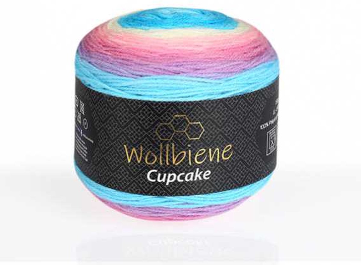 Wollbiene Cupcake - Verloopgaren - 150 gram - 540 meter - Breigaren - Haakgaren - 3000
