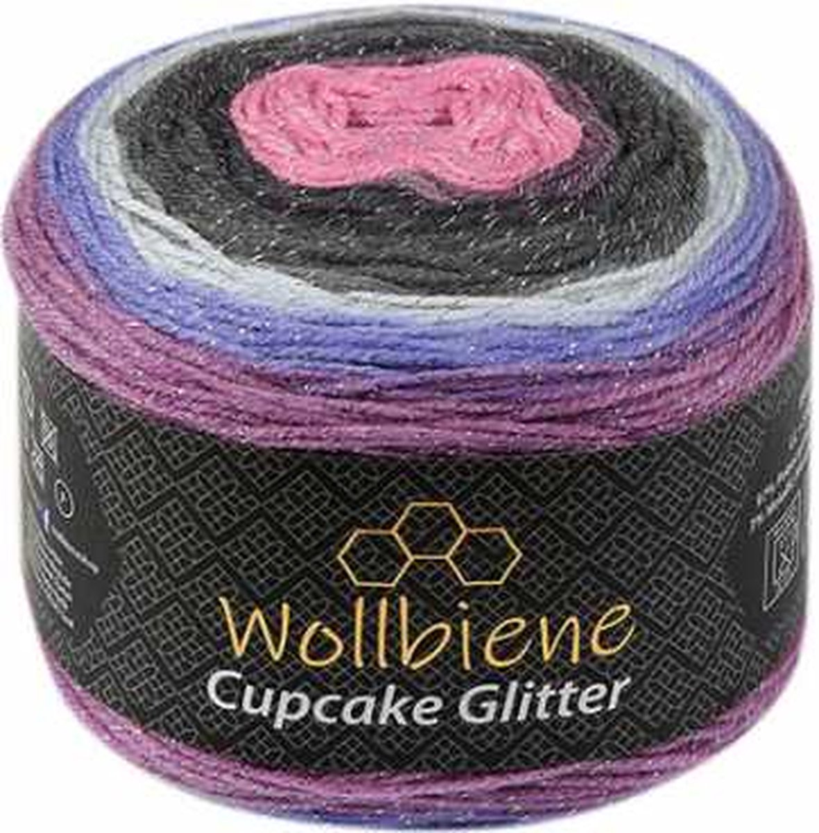 Wollbiene Cupcake Glitter - Verloopgaren - 150 gram - 540 meter - Breigaren - Haakgaren - Glitter - 2170