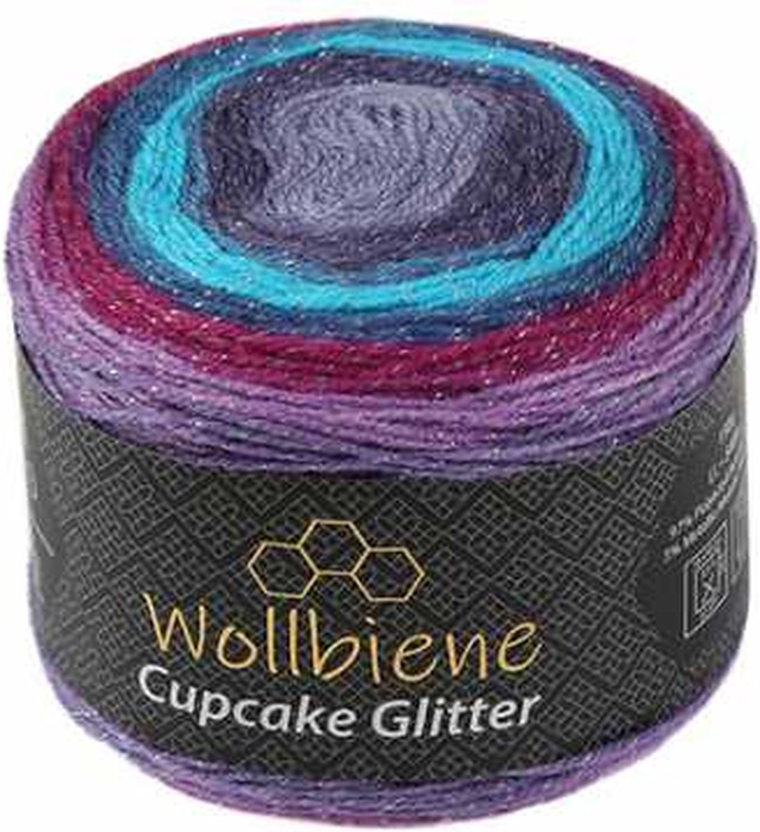 Wollbiene Cupcake Glitter - Verloopgaren - 150 gram - 540 meter - Breigaren - Haakgaren - Glitter - 3210