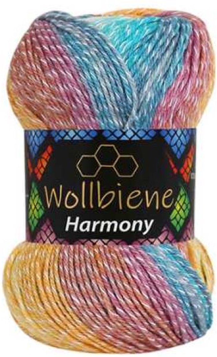 Wollbiene Harmony - Verloopgaren - Acryl/Katoen - Breien - Haken - 100 gram - 225 meter - 8000