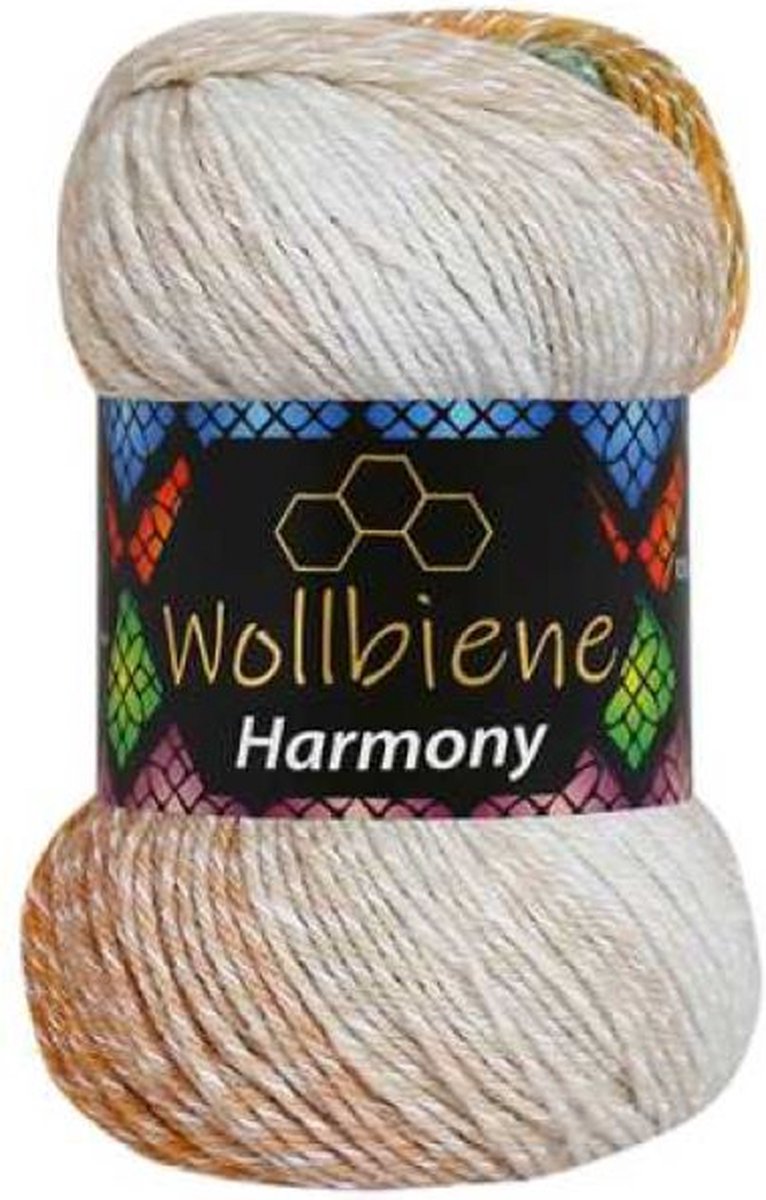 Wollbiene Harmony - Verloopgaren - Acryl/Katoen - Breien - Haken - 100 gram - 225 meter - 8080