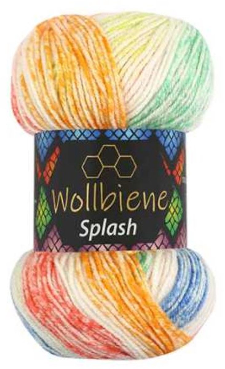 Wollbiene Splash - Haakgaren - Breiwol - Verloopgaren - 100 gram - 265 meter - Kleur 7040