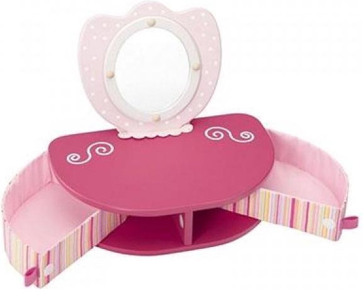 Wonderworld Houten make up met draai tafel roze