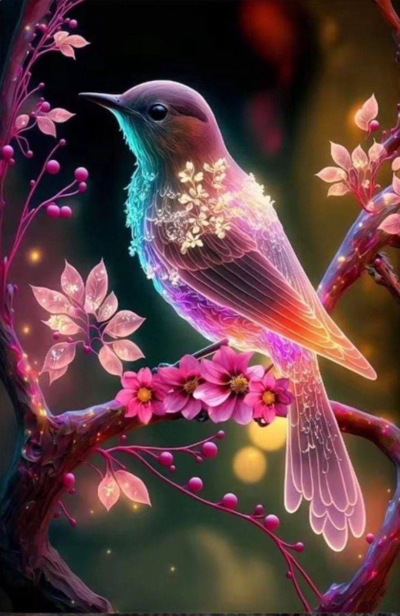 Diamond painting - Diamond painting volwassenen - Diamond painting pakket volledig - vogel - fantasie - 30x40cm - ronde steentjes