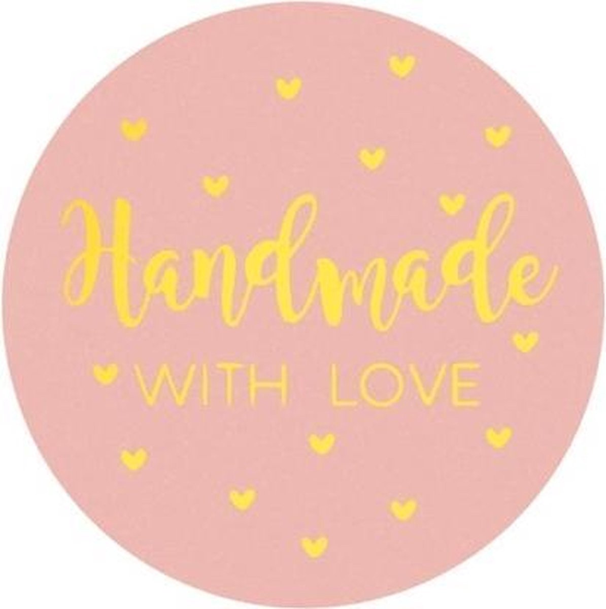 Handmade With Love stickers 50 STUKS! - Sluitstickers - Sluitzegel - Gebak - Koekjes - Sieraden - Small Business - Envelopsticker - Traktatie zakje - Cadeau - Cadeauzakje - Kado - Chique inpakken - Feest