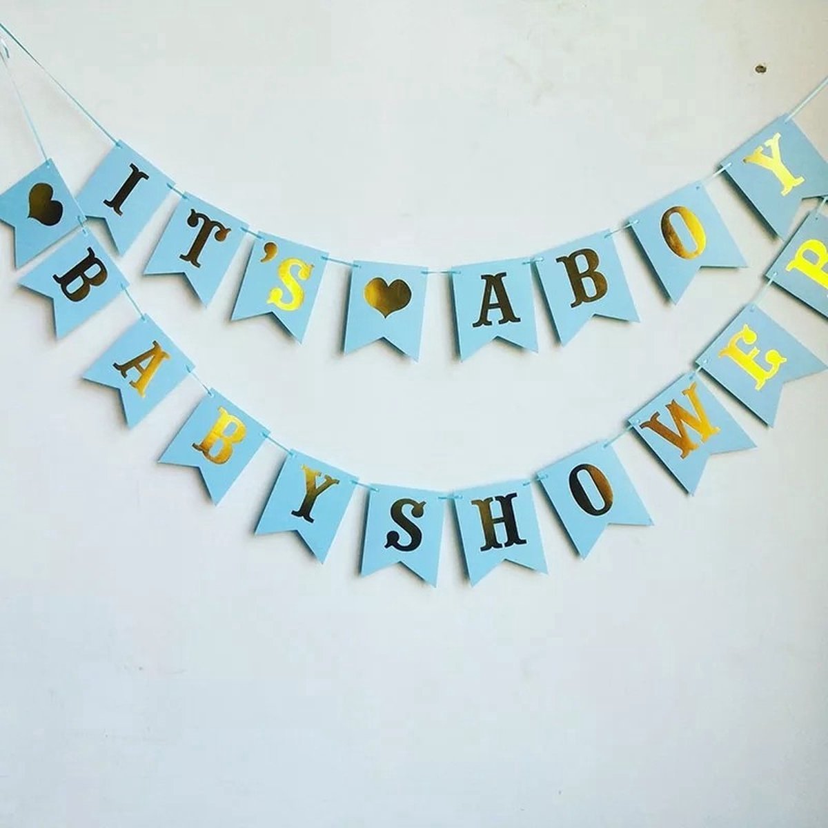 Its a Boy Babyshower Banner Blauw met Goud - Slinger - Babyshower - Gender Reveal - Kraamfeest - Geboorte - Slinger - Babyblauw - Jongen