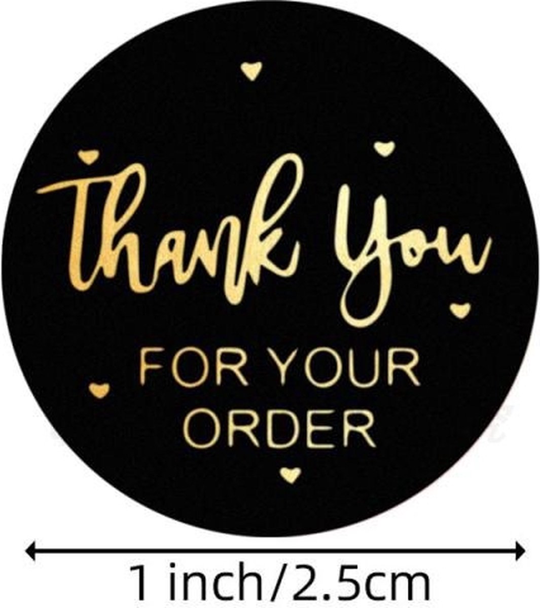 Thank You for Your Order stickers 2,5cm 50 STUKS! - Sluitzegel - Bedankje - Envelop - Bedankt - Online Webshop - Small Business - Traktatie zakje - Cadeau - Gift - Cadeauzakje - Traktatie - Kado -Chique inpakken - Verjaardag - Feest