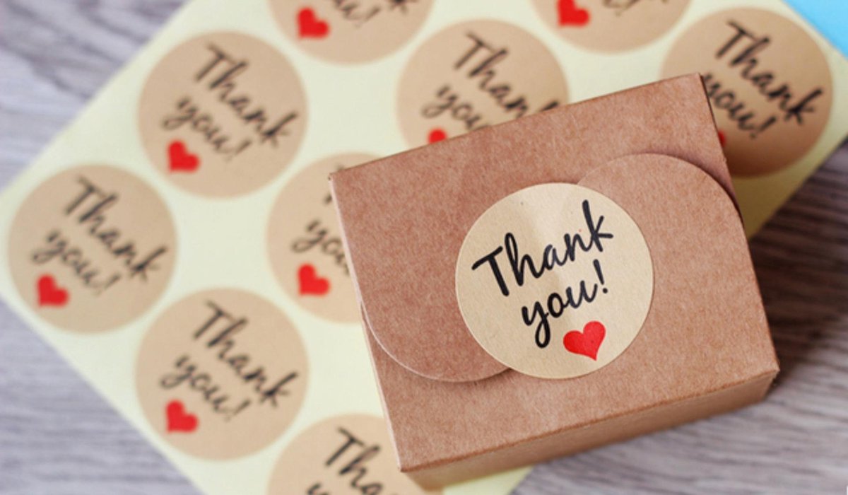 Thank you Stickers 12 stuks - Sluitstickers - Cadeaustickers - Kadostickers - Bruiloft - Babyshower - Vrijgezellenfeest - Bedankjes – Kraamvisite - Feest