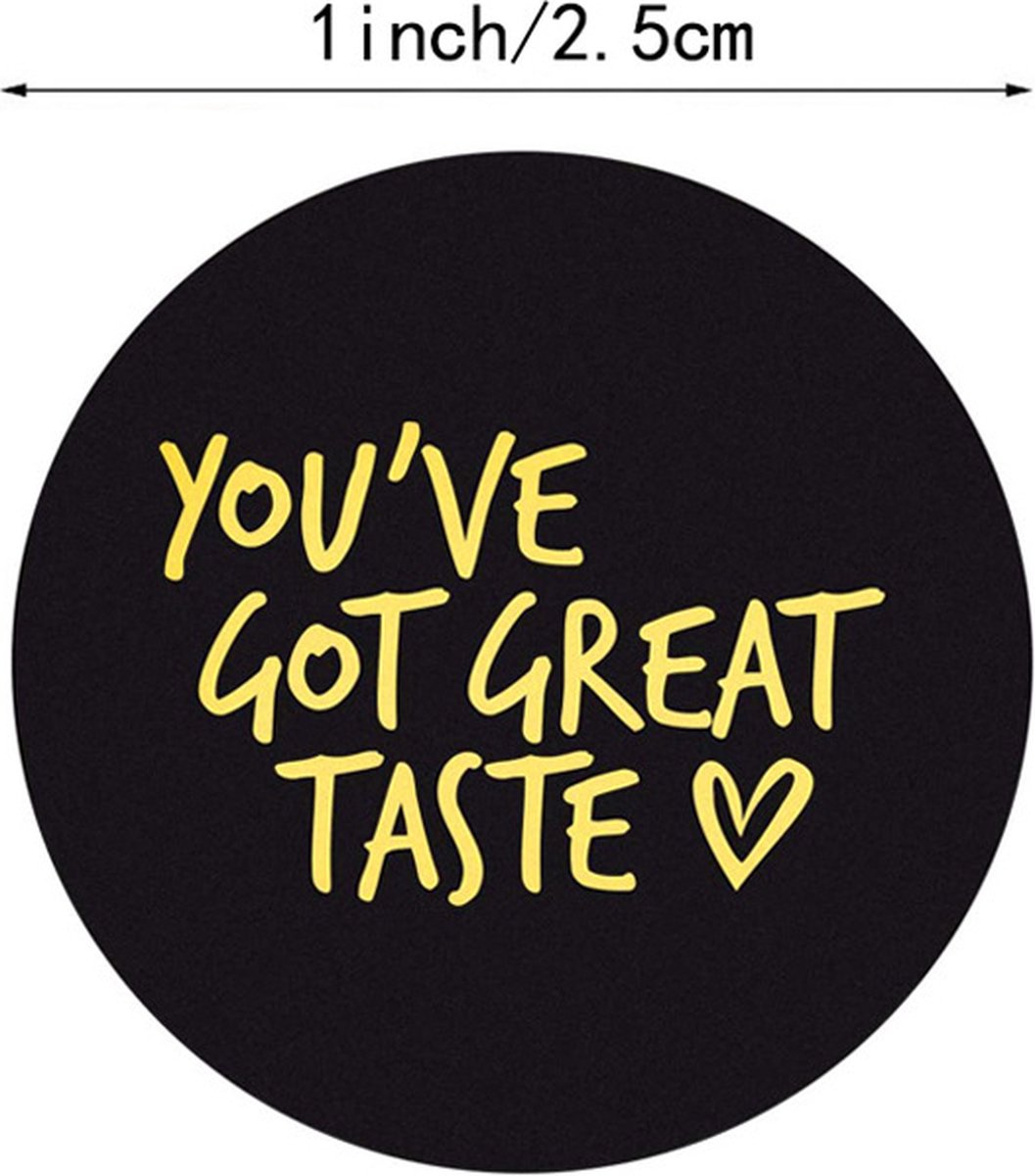 You`ve Got Great Taste stickers 50 stuks! - Sluitstickers - Sluitzegel - Gebak - Koekjes - Sieraden - Small Business - Envelopsticker - Traktatie zakje - Cadeau - Cadeauzakje - Kado - Chique inpakken - Feest