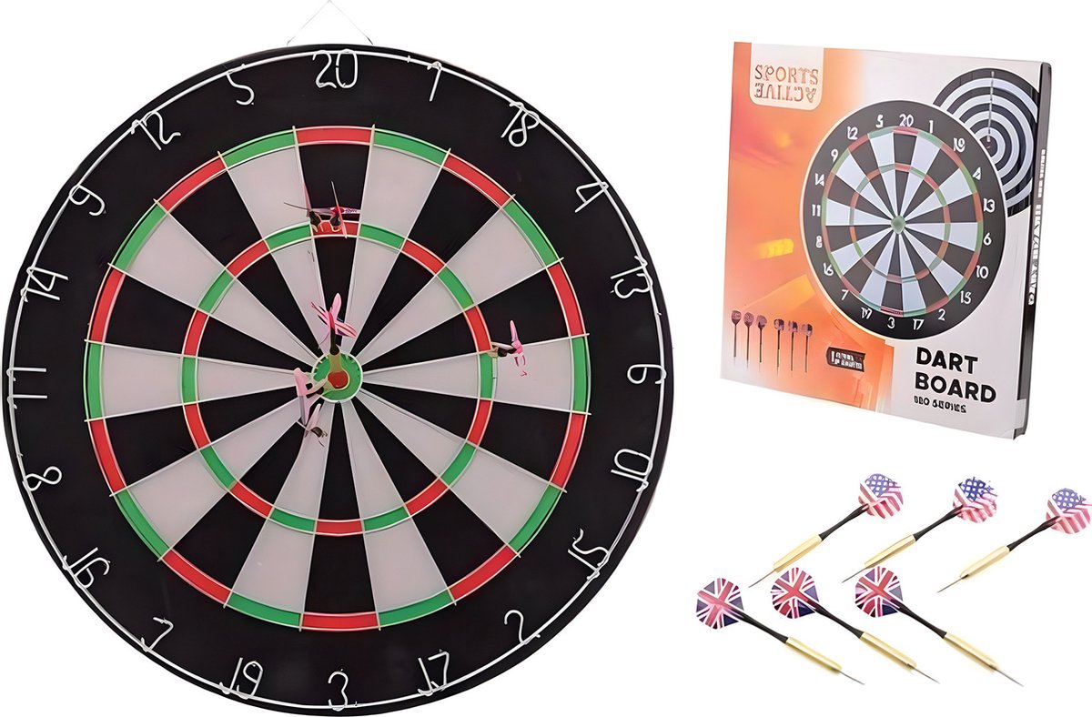 Dartboard 180 series inclusief 6 dartpijlen