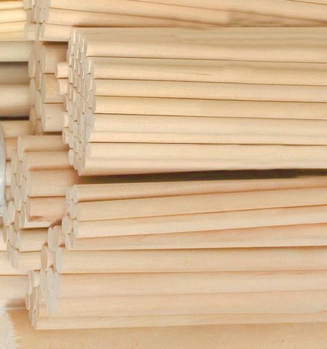 Set van 100 berkenhouten stokjes (20 cm lang, 9.5 mm dia)