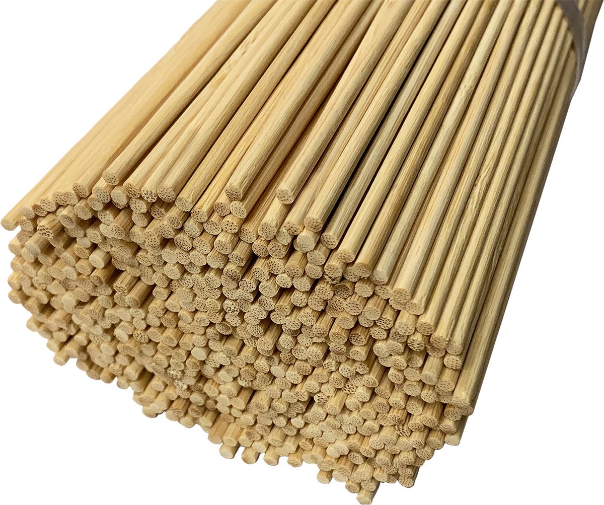 Set van 1000 bamboe stokken (3 mm x 50 cm, gepunt aan 1 zijde)