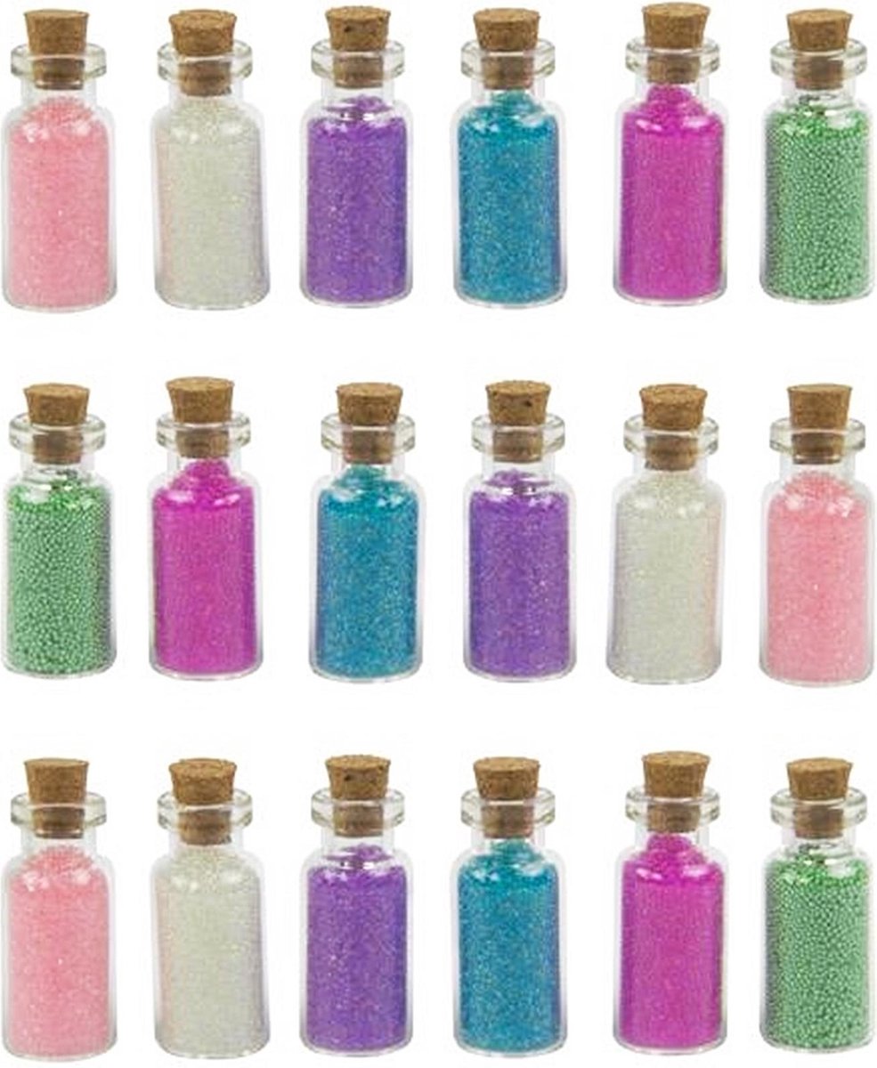 Set van 18 mini flesjes met decozand (type 2)