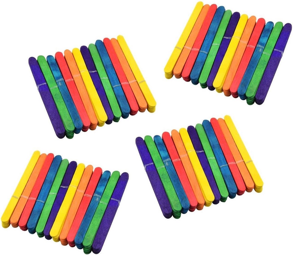 Set van 288 gekleurde knutselstokjes (11 cm lang, 1 cm breed)