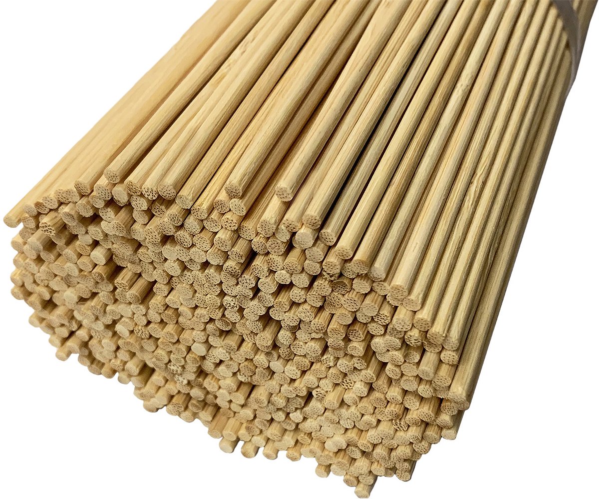 Set van 500 lange bamboestokken (3 mm x 50 cm, aan één kant spits)