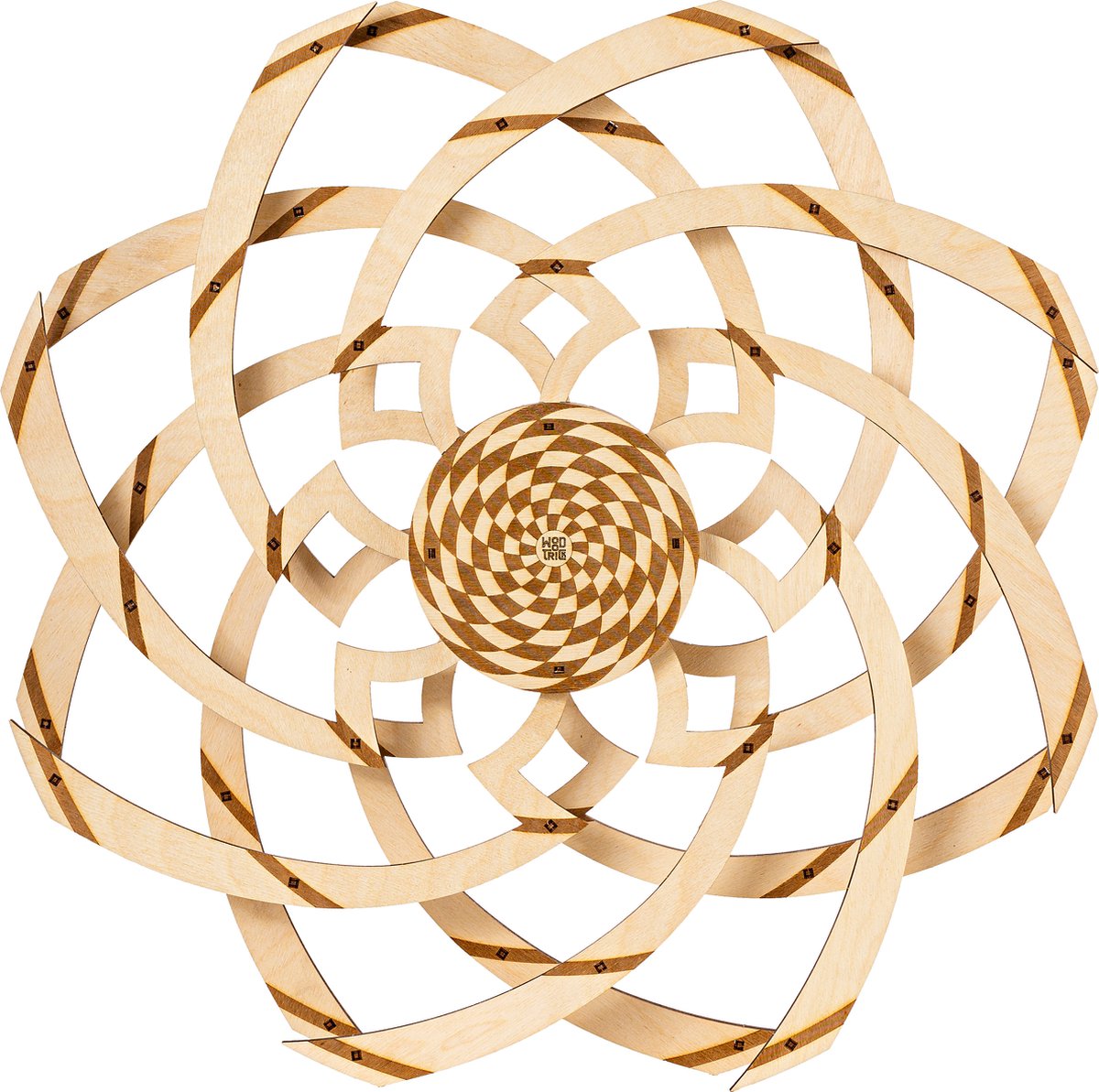 Wood Trick - Modelbouw 3D houten puzzel - Kinetische Beeld - Hypnotische Draaikolk - Hypnotic Vortex - 340 stukjes - Geen lijm noch verf nodig