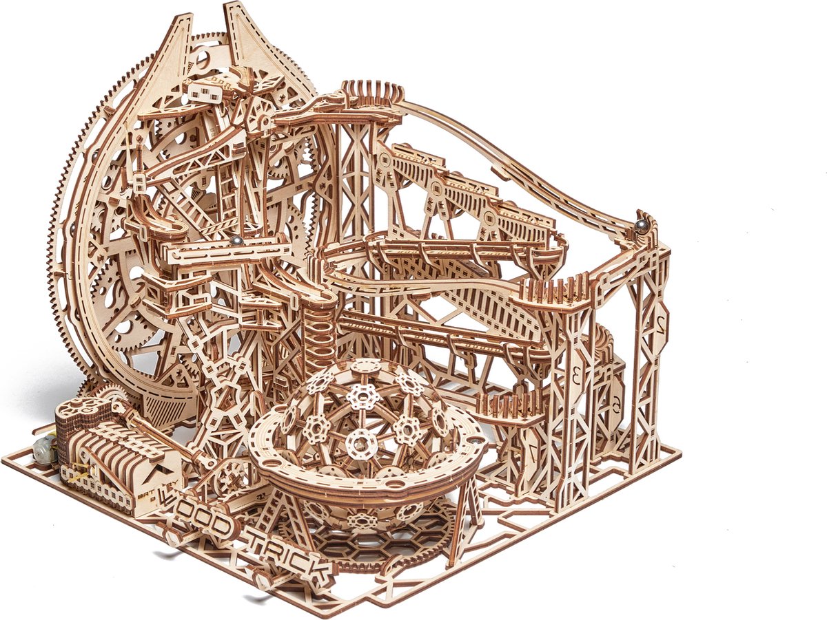 Wood Trick - Modelbouw 3D houten puzzel - Knikkerbaan Galaxy Marble Run (WDTK052) - 678 stukjes - Geen lijm noch verf nodig