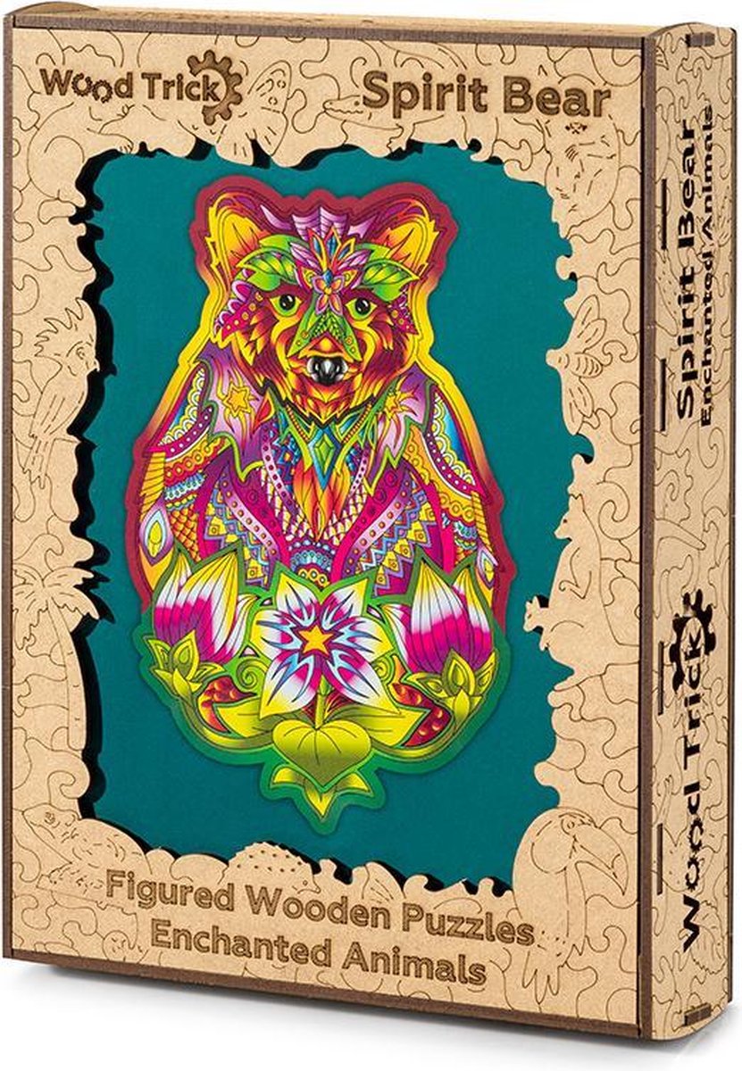 Wood Trick Levendige Beer - Houten Vormpuzzel