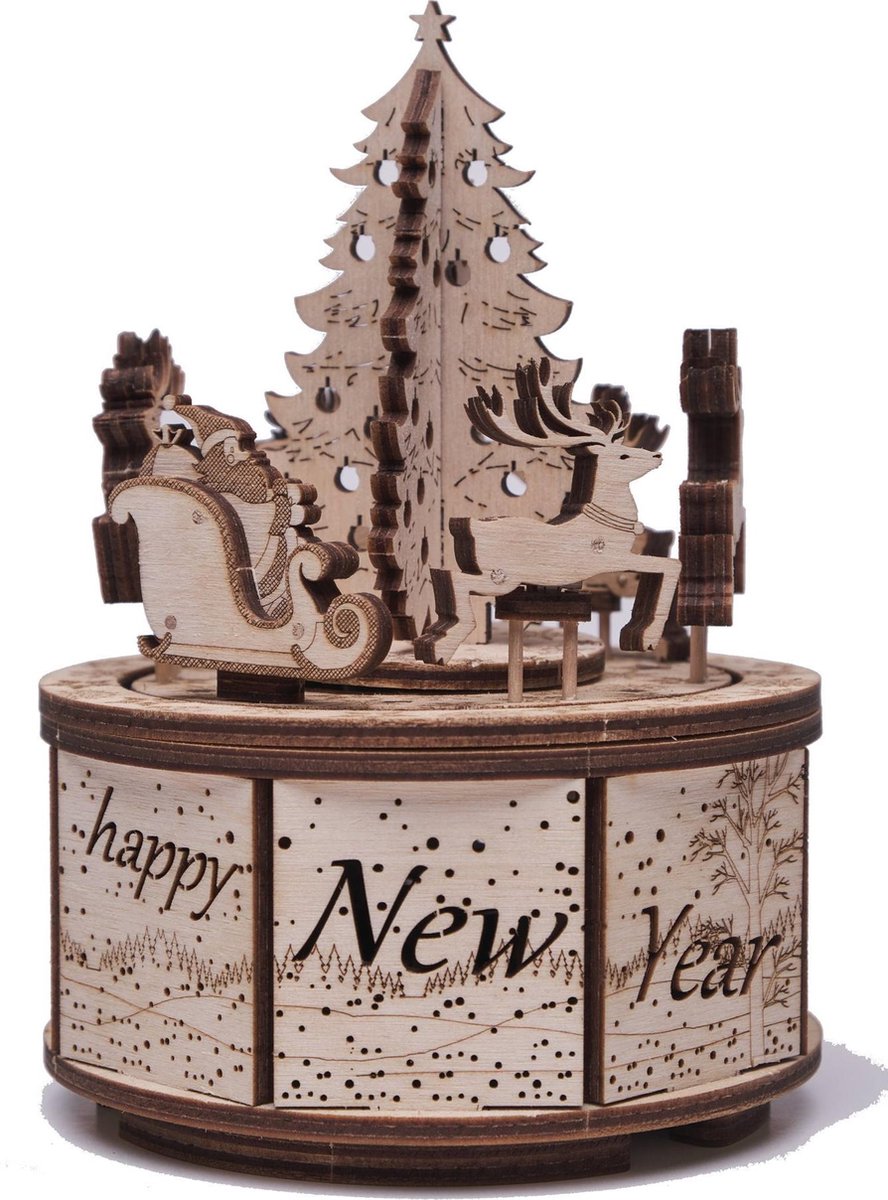 Wood Trick Santa’s Carousel - Houten Modelbouw - Muziekdoos