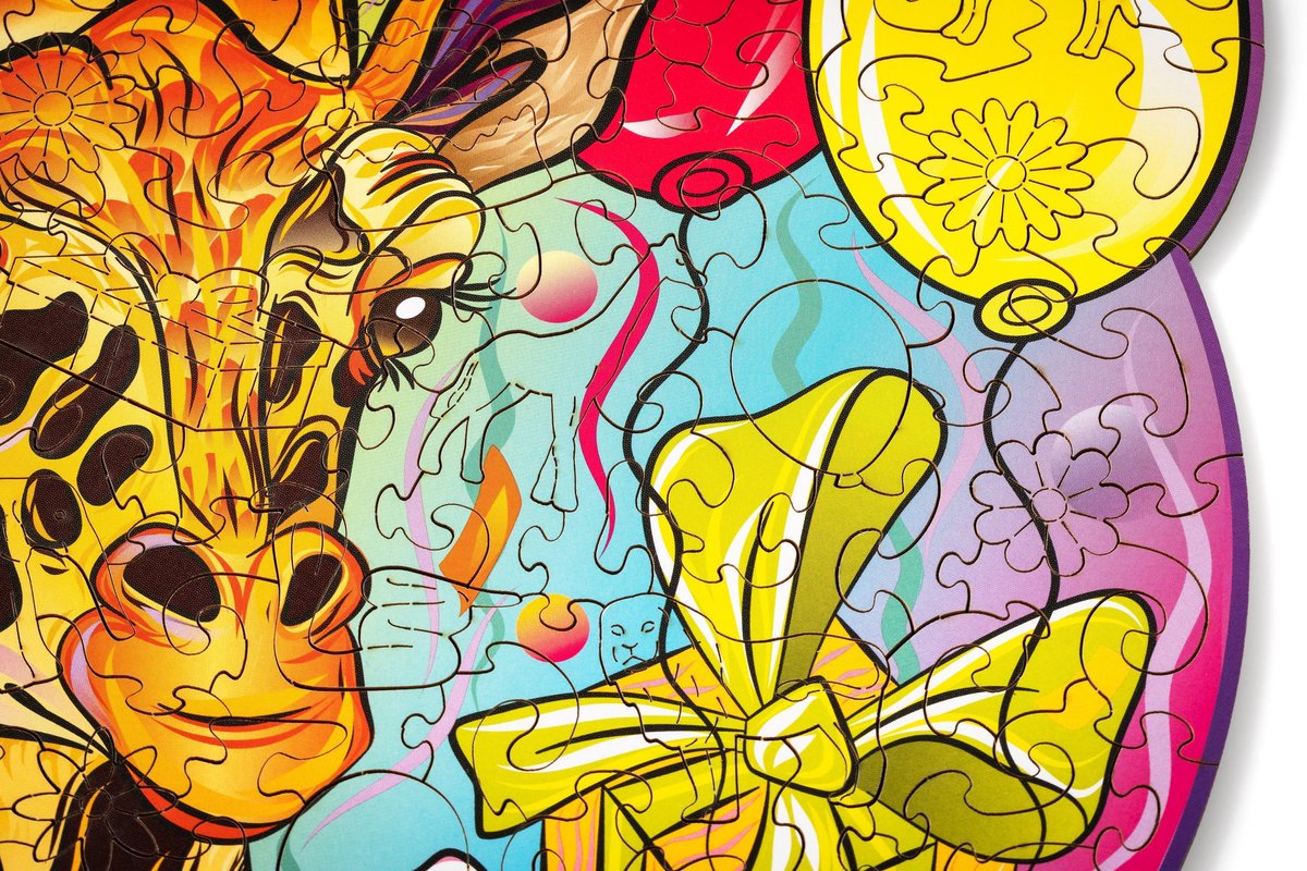 Wood Trick Sierlijke Giraffe - Houten Vormpuzzel