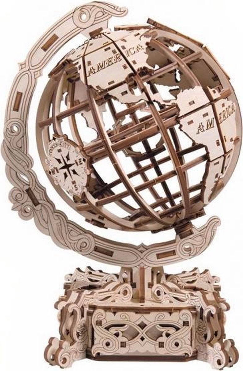 3D-puzzel Wereldbol 26 cm hout bruin 231-delig