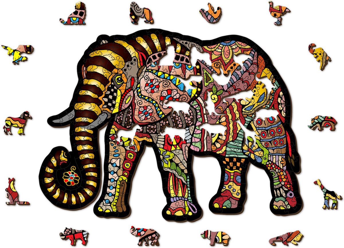 Wooden City Magische Olifant houten puzzel 250 stukjes