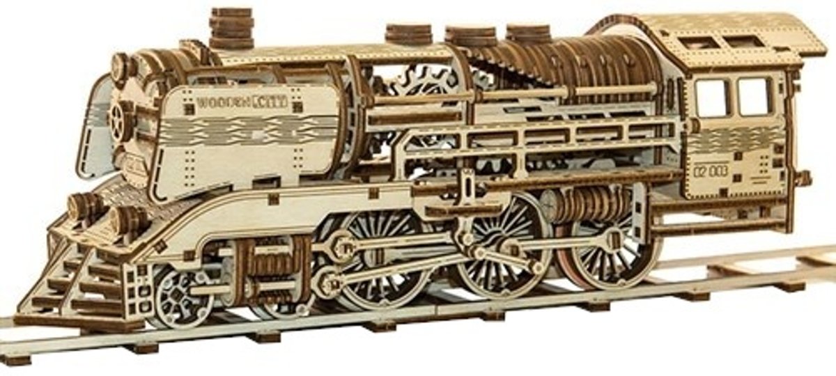 Wooden City Modelbouw Hout Trein met rails
