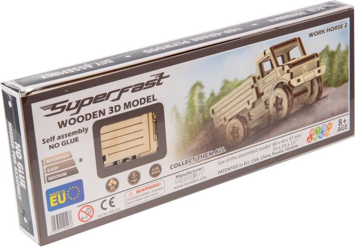Wooden City Modelbouwset Superfast 8,6 Cm Hout Goud 68-delig