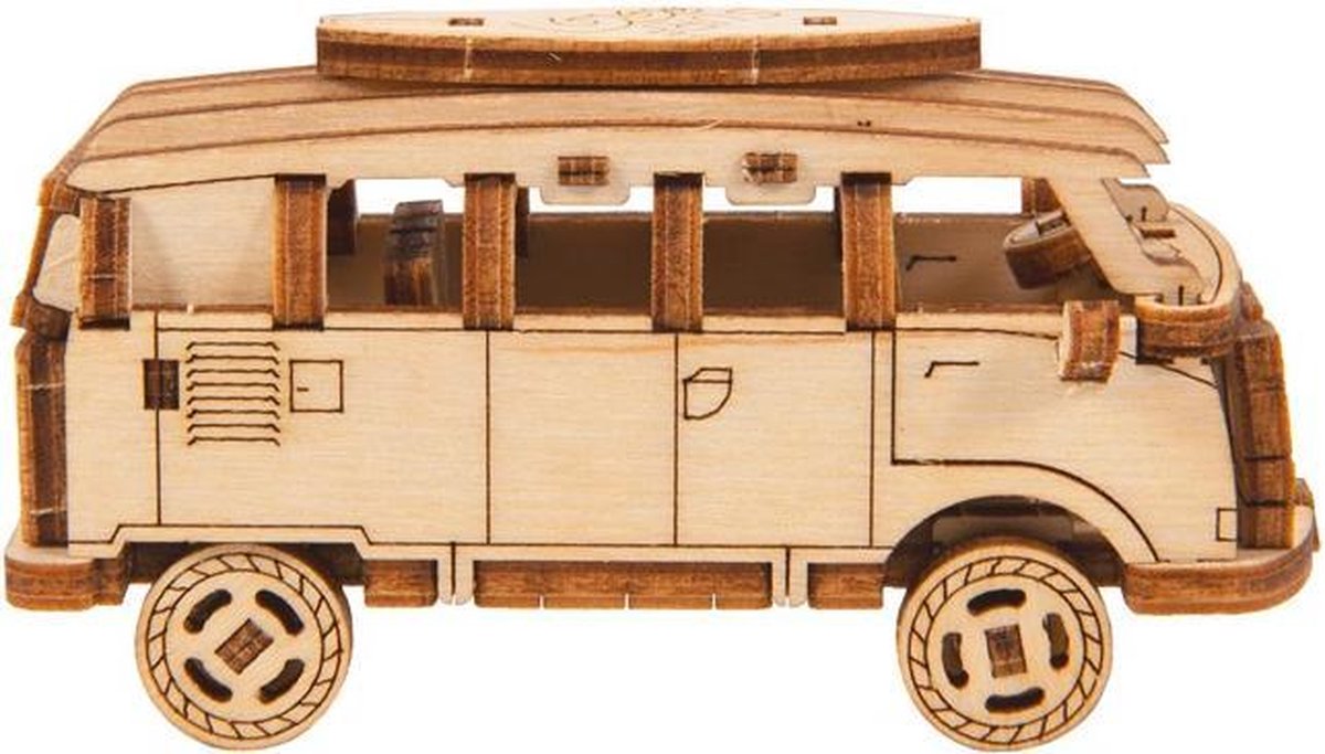 modelbouwset minibus Superfast 8,5 cm hout naturel