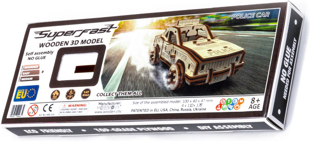 Wooden City Police Car