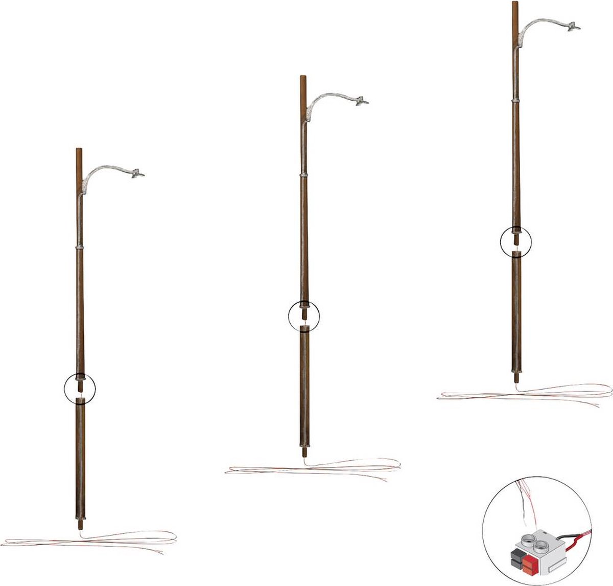   H0 Houten lichtmast Enkel WJP5630 3 stuk(s)