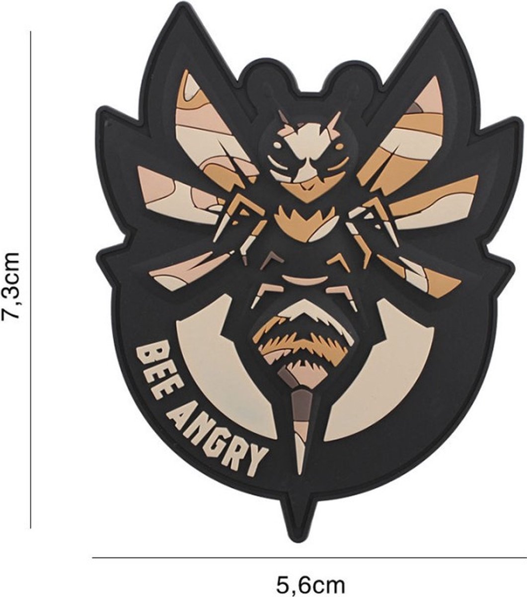 Embleem 3D PVC Bee Angry Woodland