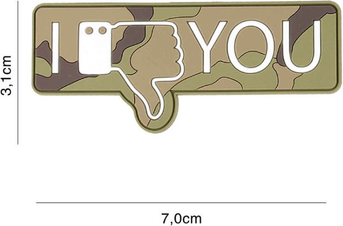 Embleem 3D PVC I Dont like You Woodland