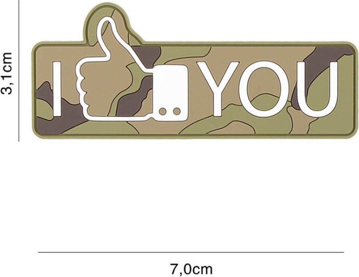 Embleem 3D PVC I like You Woodland