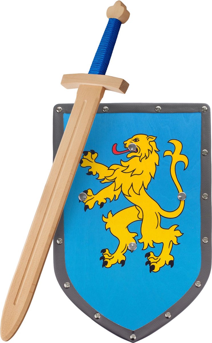 Woodsy houten ridderzwaard en schild set - speelgoed voor kinderen - beukenhout.